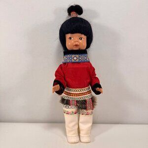 Vintage Eskimo Inuit Style Doll Folk Art Decor Ethnic Souvenir